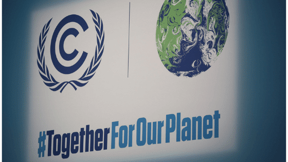 COP26 logo with image of globe and text #togetherforourplanet